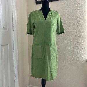 W by Worth Leather Dress Green Short Sleeve Size 4